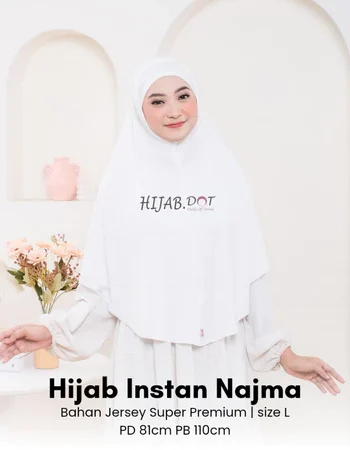 Bergo Khimar syar'i Najma XL Bahan Jersey Premium (Jilbab Umroh dan Haji ) By Hijab.Dot